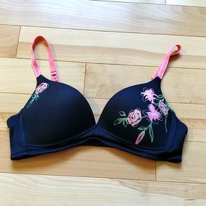 Floral push-up bra